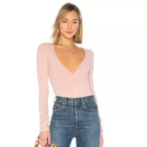 Free People Cozy Up With Me Pink Ribbed Knit Long